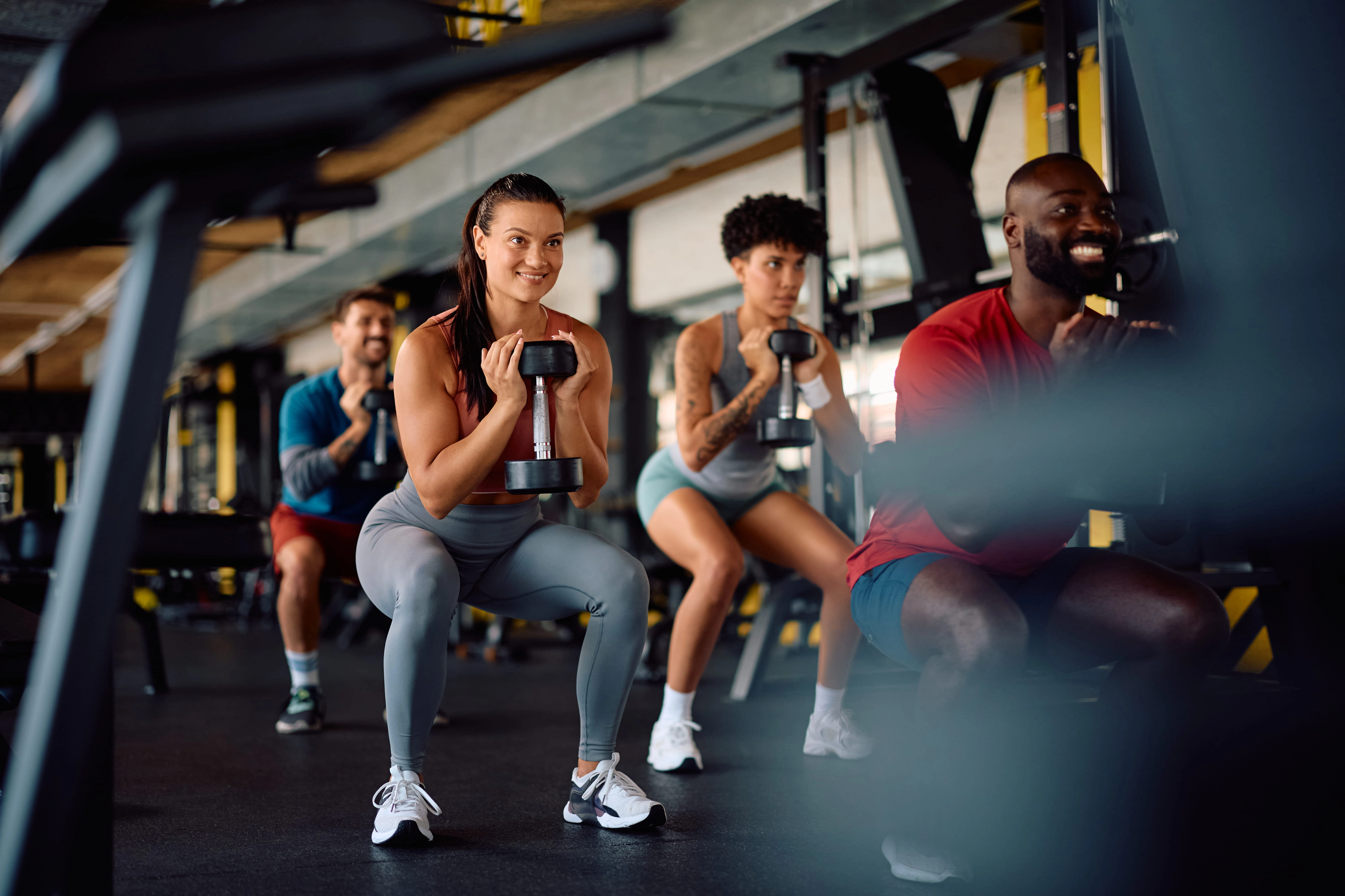 People training at a nearby gym